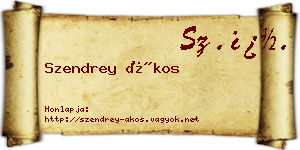Szendrey Ákos névjegykártya